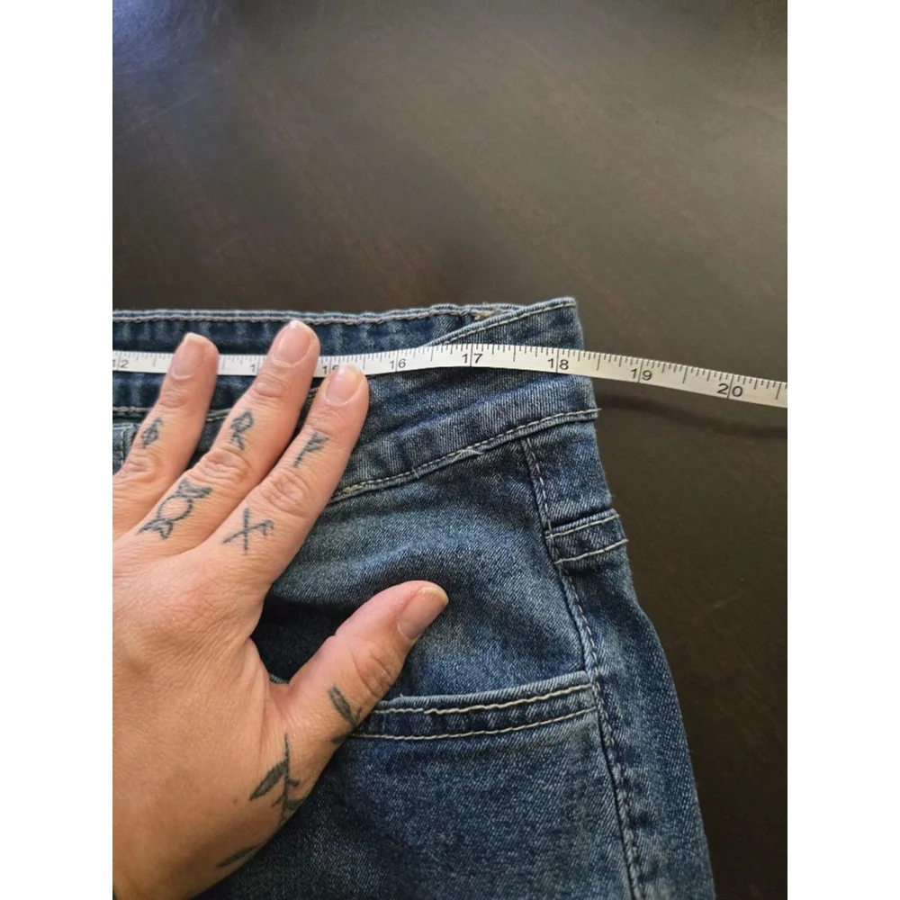 Women's Plus Size Blue Flare & Wide Leg Frayed Embellished Jeans 3XL